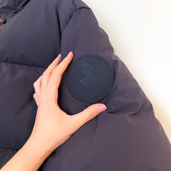 Save the Duck Plumtech Calvin Vegan Black Hooded Outdoor Winter Puffer Coat XL - Picture 6 of 15